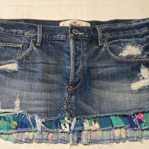 Hollister, Jean mini skirt with ruffle